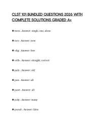 CLST 101 BUNDLED QUESTIONS 2026 WITH COMPLETE SOLUTIONS GRADED A+