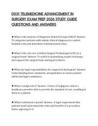 D031 TELEMEDICINE ADVANCEMENT IN SURGERY EXAM PREP 2026 STUDY GUIDE QUESTIONS AND ANSWERS
