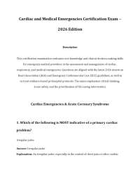 Cardiac and Medical Emergencies Certification Exam – 2026 Edition