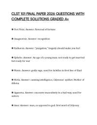 CLST 101 FINAL PAPER 2026 QUESTIONS WITH COMPLETE SOLUTIONS GRADED A+