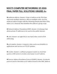 NOCTI COMPUTER NETWORKING 121 2026 FINAL PAPER FULL SOLUTIONS GRADED A+