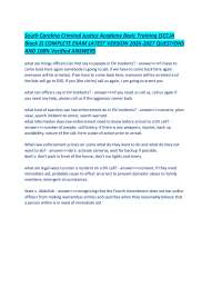 South Carolina Criminal Justice Academy Basic Training (SCCJA Block 2) COMPLETE EXAM LATES