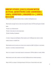 NRFSP STUDY (2025) EXAM WITH ACTUAL QUESTIONS AND ANSWERS | 100% VERIFIED | GRADED A+ | 1
