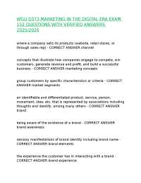 WGU D373 MARKETING IN THE DIGITAL ERA EXAM 152 QUESTIONS WITH VERIFIED ANSWERS 2025/2026