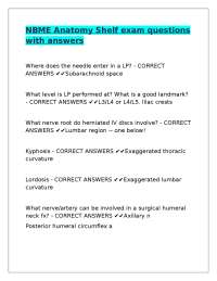 NBME Anatomy Shelf exam questions with answers