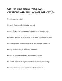 CLST 101 VIEW AHEAD PAPER 2026 QUESTIONS WITH FULL ANSWERS GRADED A+