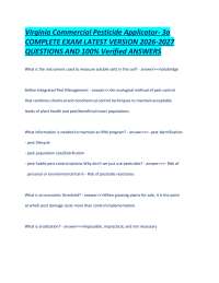 Virginia Commercial Pesticide Applicator- 3a COMPLETE EXAM LATEST VERSION 2026-2027 QUESTI