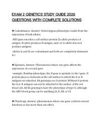 EXAM 2 GENETICS STUDY GUIDE 2026 QUESTIONS WITH COMPLETE SOLUTIONS
