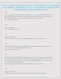 EXCEL CRASH COURSE EXAM WALL STREET PREP ALL QUESTIONS AND CORRECT ANSWERS|| LATEST AND CO