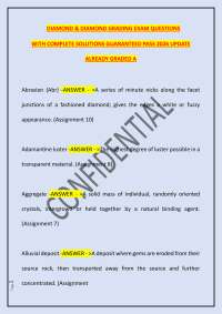 DIAMOND & DIAMOND GRADING EXAM QUESTIONS WITH COMPLETE SOLUTIONS GUARANTEED PASS 2026 UPD
