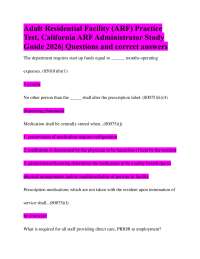 Adult Residential Facility (ARF) Practice Test, California ARF Administrator Study Guide