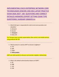 IMPLEMENTING CISCO ENTERPRISE NETWORK CORE TECHNOLOGIES (ENCOR) (350-401) LATEAT PRACTICE