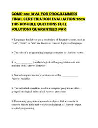 COMP 308 JAVA FOR PROGRAMMERS FINAL CERTIFICATION EVALUATION 2026 TIPS POSSIBLE QUESTIONS