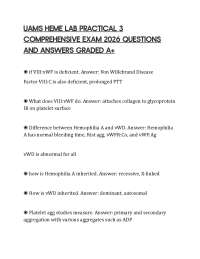 UAMS HEME LAB PRACTICAL 3 COMPREHENSIVE EXAM 2026 QUESTIONS AND ANSWERS GRADED A+