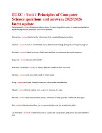 BTEC Unit 1 Computer Science Revision Notes 2025 | Key Terms & Definitions