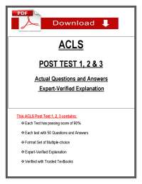 ACLS Post Test 1, 2 & 3 (PDF) 2026/2027 | Actual Q&A | Expert Verified