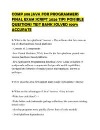 COMP 308 JAVA FOR PROGRAMMERS FINAL EXAM SCRIPT 2026 TIPS POSSIBLE QUESTIONS TEST BANK SOL