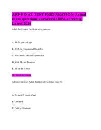 ARF FINAL TEST PREPARATION| Actual exam questions answered 100% correctly| Latest 2026