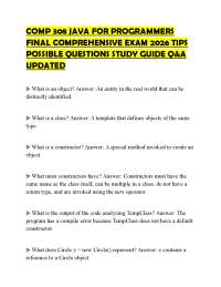 COMP 308 JAVA FOR PROGRAMMERS FINAL COMPREHENSIVE EXAM 2026 TIPS POSSIBLE QUESTIONS STUDY