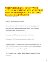NRFSP (2025) EXAM STUDY WITH ACTUAL QUESTIONS AND ANSWERS | 100% VERIFIED | GRADED A+ |