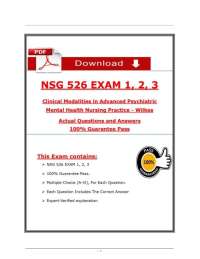 WILKES NSG 526 EXAM (1, 2, 3) CLINICAL MOḌALITIES AḌV. PSYCH (LATEST 2025 / 2026) QS ANḌ