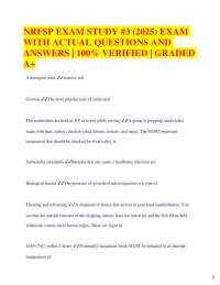 NRFSP EXAM STUDY #3 (2025) EXAM WITH ACTUAL QUESTIONS AND ANSWERS | 100% VERIFIED | GRAD