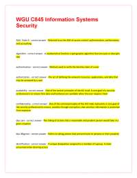 WGU C845 Information Systems Security 2026