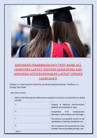 Advanced Pharmacology Test Bank: Q&A with Rationales for NP Students