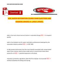 IICRC Water Restoration Course Exam – Questions and Answers, Latest Updated Exam Preparati