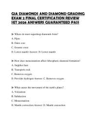 GIA DIAMONDS AND DIAMOND GRADING EXAM 2 FINAL CERTIFICATION REVIEW SET 2026 ANSWERS GUARAN