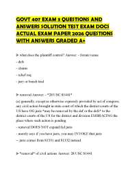 GOVT 407 EXAM 3 QUESTIONS AND ANSWERS SOLUTION TEST EXAM DOCS ACTUAL EXAM PAPER 2026 QUEST