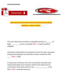 IICRC Water Restoration Exam – Questions and Answers, Latest Updated Exam Preparation Mate