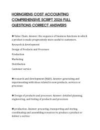 HORNGRENS COST ACCOUNTING COMPREHENSIVE SCRIPT 2026 FULL QUESTIONS CORRECT ANSWERS