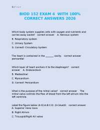 BIOD 152 EXAM 4 WITH 100% CORRECT ANSWERS 2026