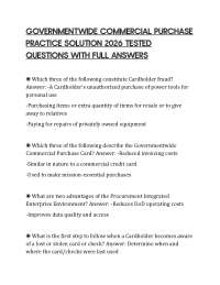 GOVERNMENTWIDE COMMERCIAL PURCHASE PRACTICE SOLUTION 2026 TESTED QUESTIONS WITH FULL ANSWE