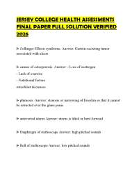 JERSEY COLLEGE HEALTH ASSESSMENTS FINAL PAPER FULL SOLUTION VERIFIED 2026