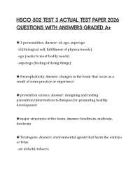 HSCO 502 TEST 3 ACTUAL TEST PAPER 2026 QUESTIONS WITH ANSWERS GRADED A+
