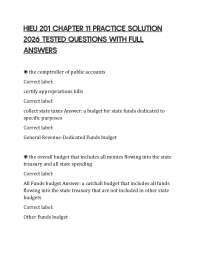 HIEU 201 CHAPTER 11 PRACTICE SOLUTION 2026 TESTED QUESTIONS WITH FULL ANSWERS