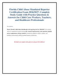 2026/27 Child Abuse Prevention & Reporting Exam Prep