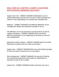 WGU CRM 301 CHAPTER 1 EXAM 73 QUESTION WITH VERIFIED ANSWERS 2025/2026,100%CORRECT