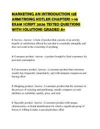 MARKETING AN INTRODUCTION 12E ARMSTRONG KOTLER CHAPTERS 1-16 EXAM SCRIPT 2026 TESTED QUEST
