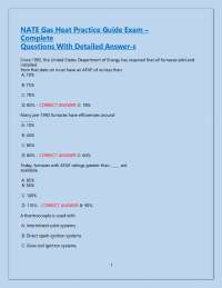 NATE Gas Heat Practice Guide Exam – Complete Questions With Detailed Answer-s