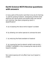 Earth Science NCFE Review questions with answers