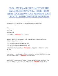 CMN 152V EXAM PREP | MOST OF THE EXAM QUESTIONS WILL COME FROM HERE | QUESTIONS AND ANSWER