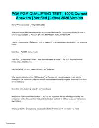 2026 PGA PGM Qualifying Test | 100% Correct Answers | Verified | Latest
