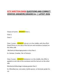 FCTC WRITTEN EXAM QUESTIONS AND CORRECT VERIFIED ANSWERS|GRADED A+ | LATEST 2026