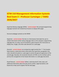 ISTM 210 Management Information Systems Real Exam 3 – Professor Curtsinger | TAMU 2026/20