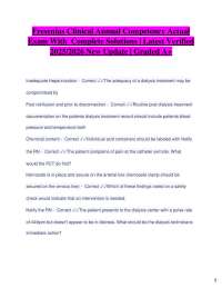 Fresenius Clinical Annual Competency Actual Exam With Complete Solutions | Latest Verified
