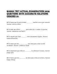 MAMAS TEST ACTUAL EXAMINATION 2026 QUESTIONS WITH ACCURATE SOLUTIONS GRADED A+