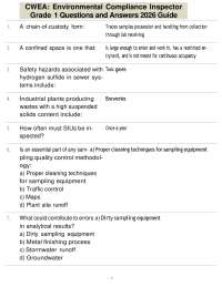CWEA: Environmental Compliance Inspector Grade 1 Questions and Answers 2026 Guide